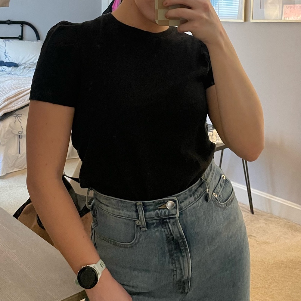 Who What Wear Simple Black Tee